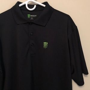 Monster Energy Mens XL Black Polo Embroidered